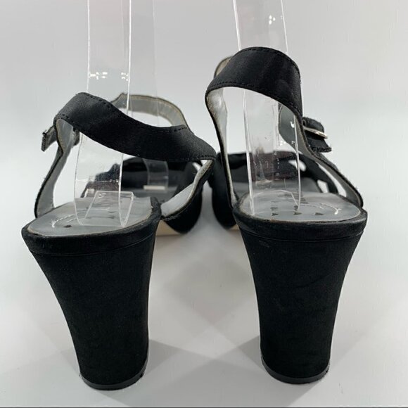 Mudd Frankie womens heels size 10 black satin chunky formal party vintage Y2k - Picture 5 of 14